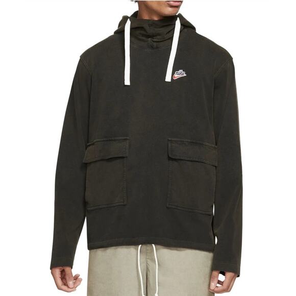 Nike Men's Sportswear Heritage Essentials Knit Pullover Hoodie Black XL - Picture 3 of 11